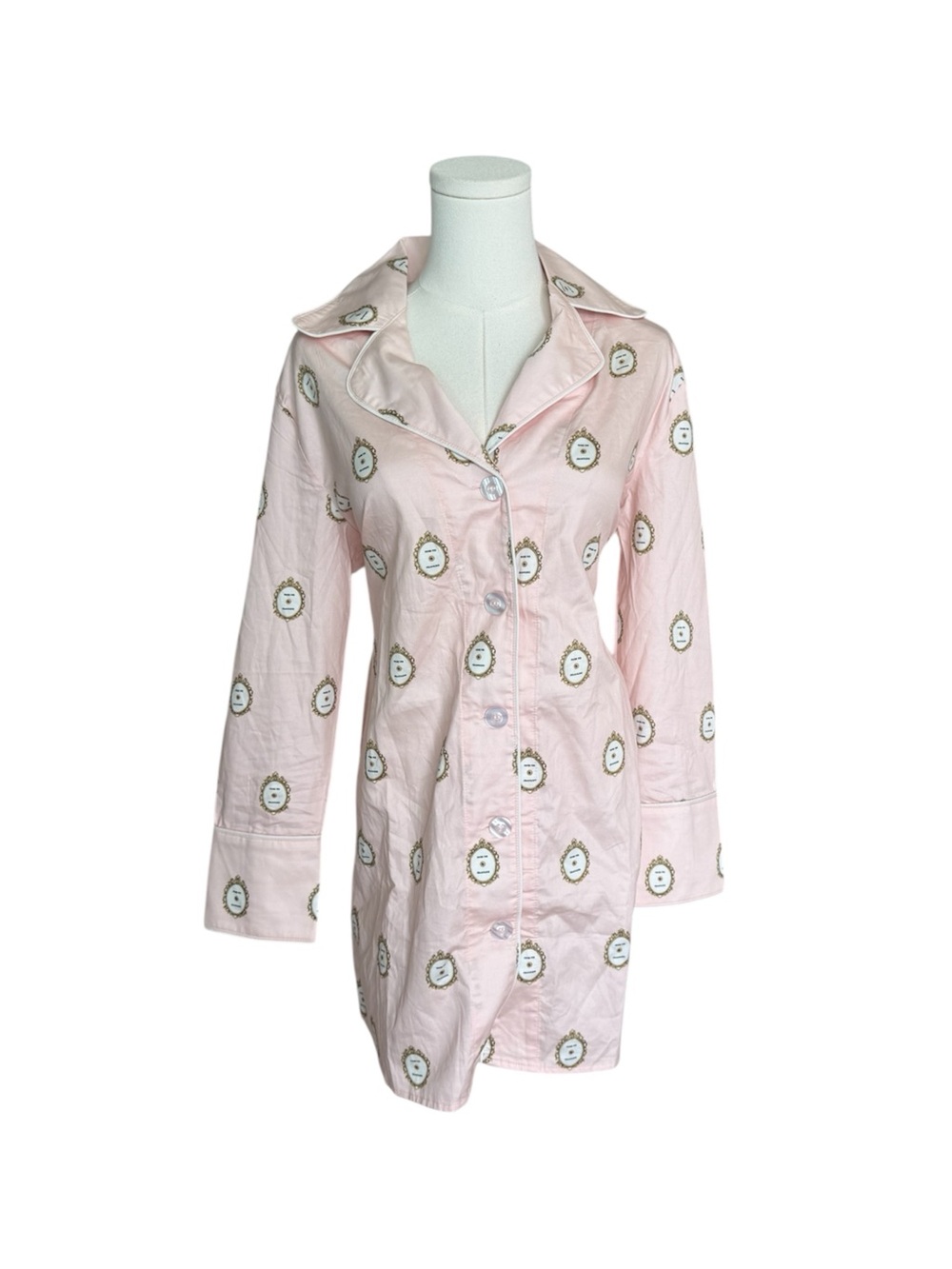 Toss Designs New Press for Champagne Pink Satin Pajama Nightshirt S/M